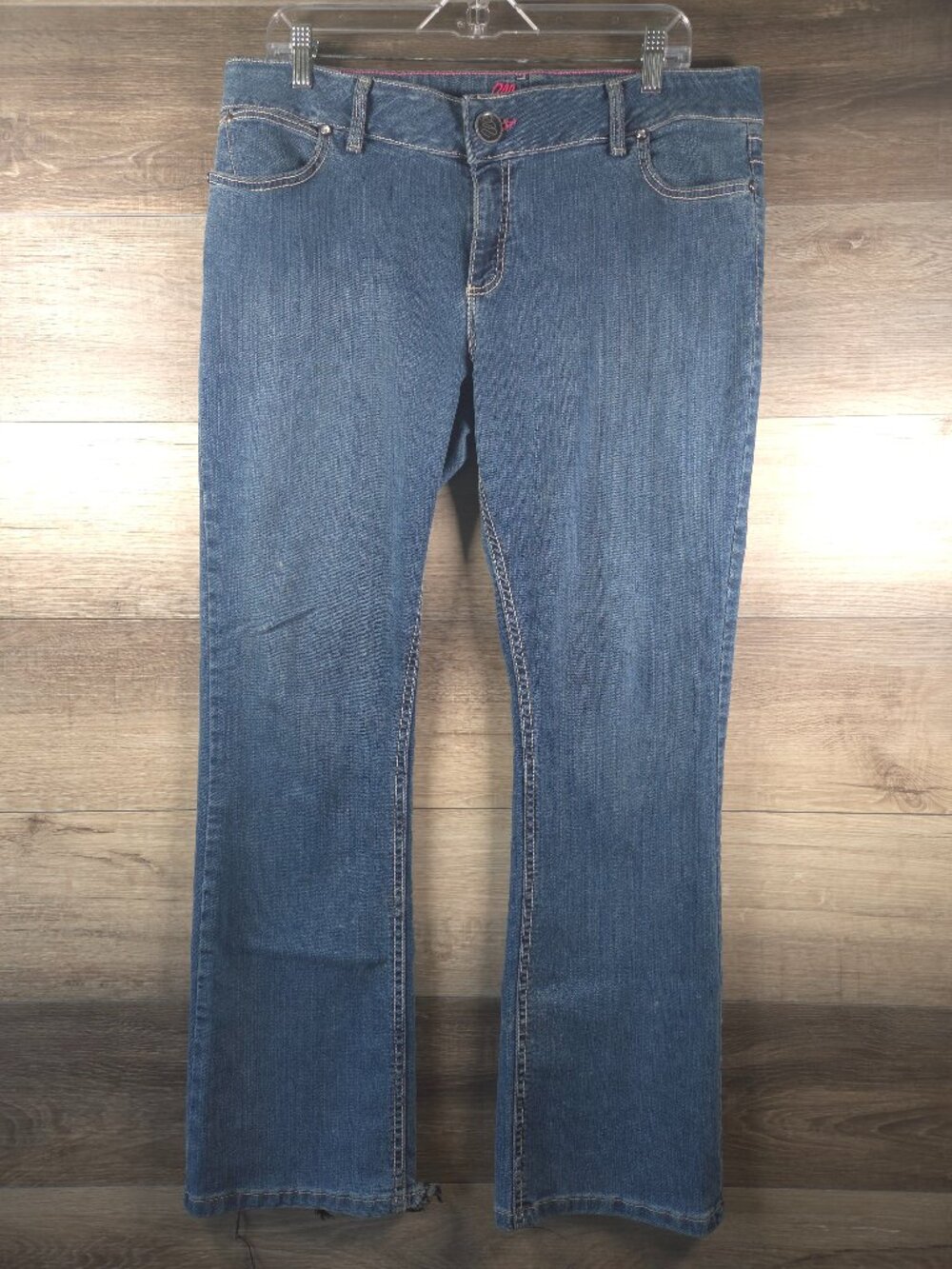 Wrangler Raw Hem Bootcut Jeans Women's Size 13/14 Stretch Denim Blue